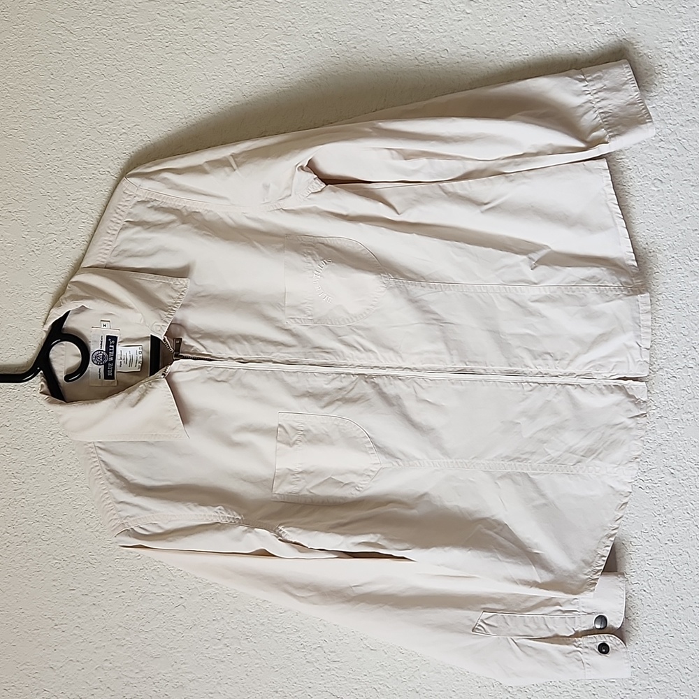 BLUE WILLI'S Womens Lightweight Jacket Windbreaker ZipUp Cream Sz Med Cotton EUC